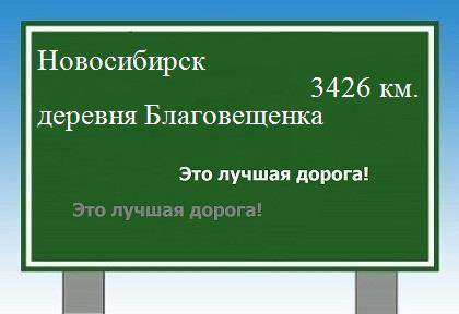 Сколько км от Новосибирска до деревни Благовещенка