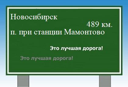 Сколько км от Новосибирска до поселка при станции Мамонтово