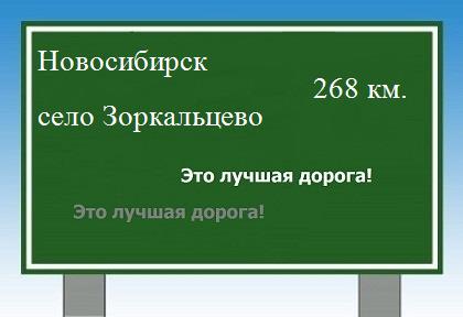 Сколько км от Новосибирска до села Зоркальцево