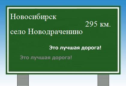 Сколько км от Новосибирска до села Новодраченино