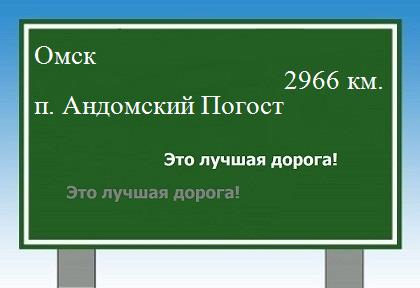 расстояние Омск  &nbsp; поселок Андомский Погост как добраться