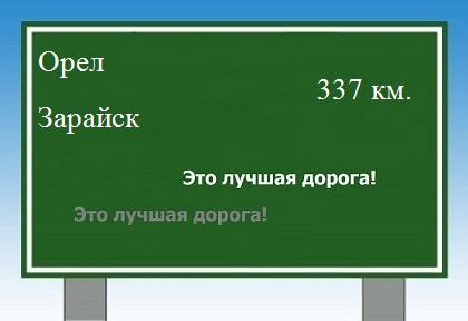расстояние Орел    Зарайск как добраться