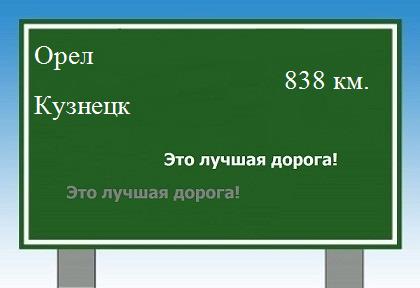 расстояние Орел    Кузнецк как добраться