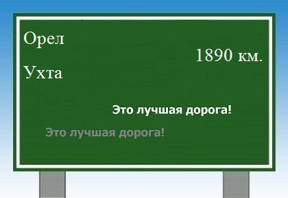 расстояние Орел    Ухта как добраться