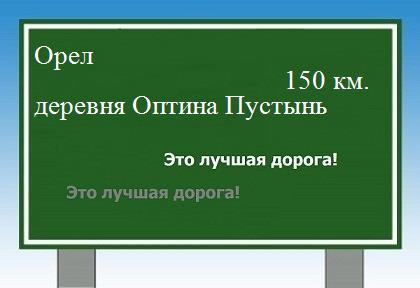 расстояние Орел  &nbsp; деревня Оптина Пустынь как добраться