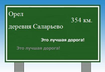 расстояние Орел - деревня Саларьево как добраться