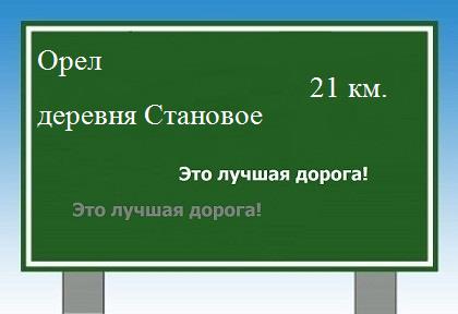 Карта от Орла до деревни Становое