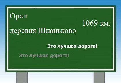 расстояние Орел    деревня Шпаньково как добраться
