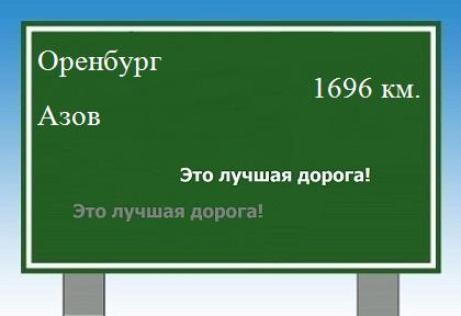 расстояние Оренбург    Азов как добраться