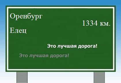 расстояние Оренбург  &nbsp; Елец как добраться