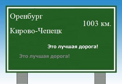 расстояние Оренбург    Кирово-Чепецк как добраться