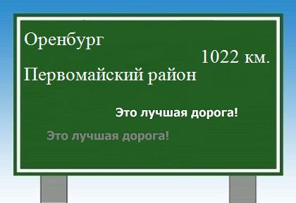 расстояние Оренбург    Первомайский район как добраться