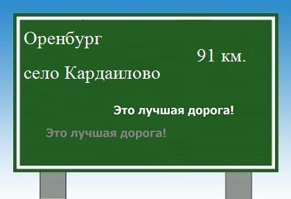 Трасса от Оренбурга до села Кардаилово