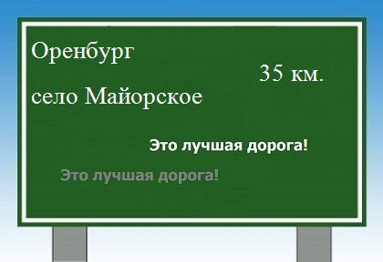 расстояние Оренбург    село Майорское как добраться