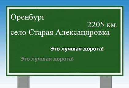 расстояние Оренбург    село Старая Александровка как добраться