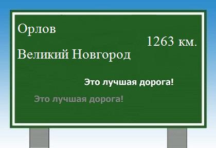Сколько км от Орлова до Великого Новгорода