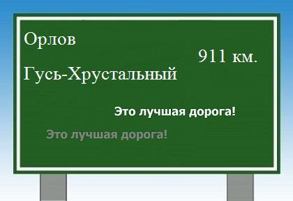 Маршрут от Орлова до Гусь-Хрустального