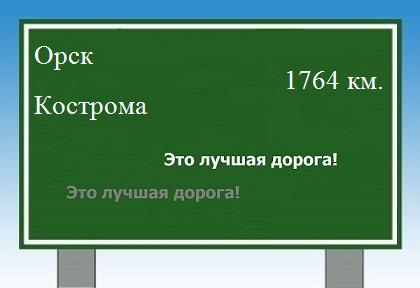 расстояние Орск    Кострома как добраться