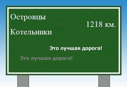 расстояние Островцы - Котельники как добраться