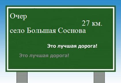 Карта от Очера до села Большая Соснова