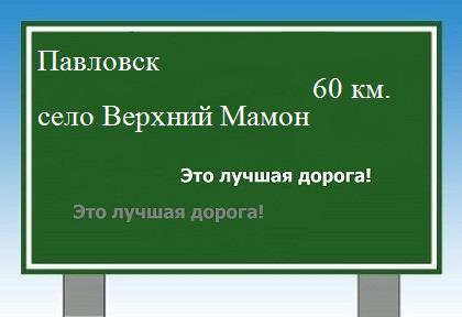 Маршрут от Павловска до села Верхний Мамон