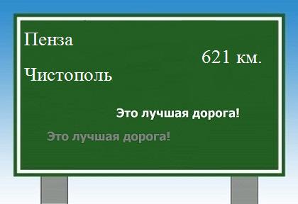 расстояние Пенза    Чистополь как добраться