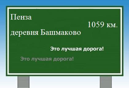 расстояние Пенза  &nbsp; деревня Башмаково как добраться