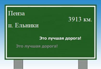 расстояние Пенза    поселок Ельники как добраться