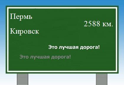 расстояние Пермь  &nbsp; Кировск как добраться