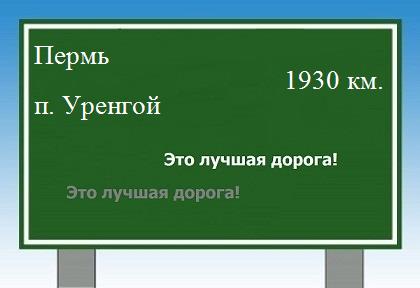 расстояние Пермь    поселок Уренгой как добраться