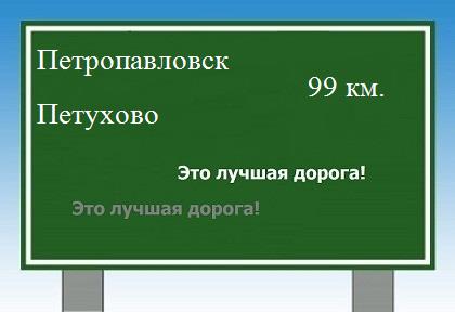 Сколько км от Петропавловска до Петухово