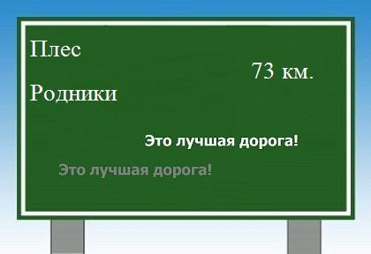расстояние Плес - Родники как добраться