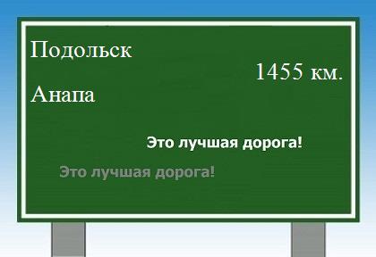 расстояние Подольск    Анапа как добраться