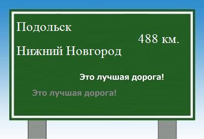 Сколько км от Подольска до Нижнего Новгорода