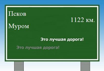 расстояние Псков    Муром как добраться