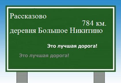 расстояние Рассказово  &nbsp; деревня Большое Никитино как добраться