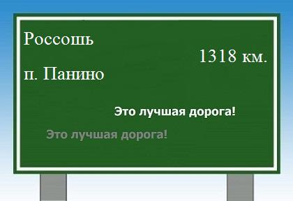 расстояние Россошь  &nbsp; поселок Панино как добраться