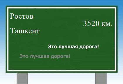 расстояние Ростов    Ташкент как добраться