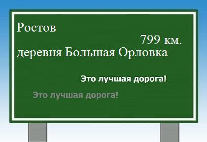 расстояние Ростов  &nbsp; деревня Большая Орловка как добраться