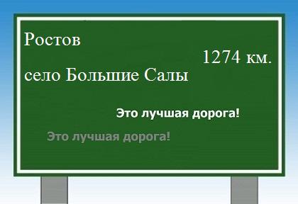 расстояние Ростов  &nbsp; село Большие Салы как добраться