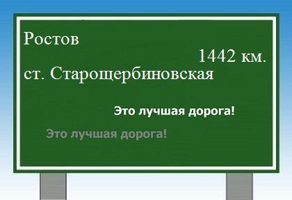 расстояние Ростов    станица Старощербиновская как добраться