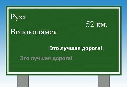 расстояние Руза - Волоколамск как добраться