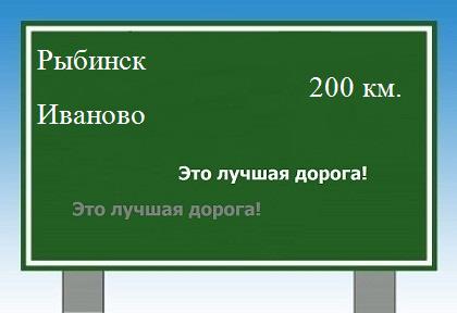 Сколько км от Рыбинска до Иваново