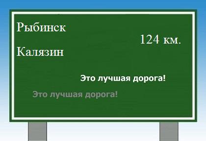 Сколько км от Рыбинска до Калязина