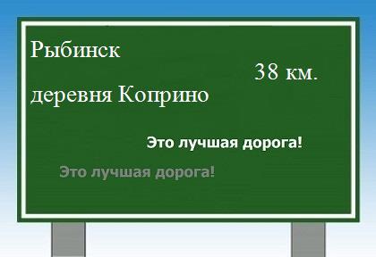 Сколько км от Рыбинска до деревни Коприно