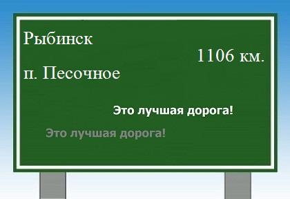 Карта от Рыбинска до поселка Песочное