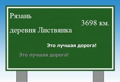 расстояние Рязань    деревня Листвянка как добраться