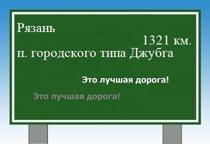 расстояние Рязань    поселок городского типа Джубга как добраться
