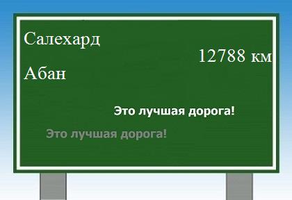 расстояние Салехард    Абан как добраться