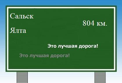 расстояние Сальск    Ялта как добраться